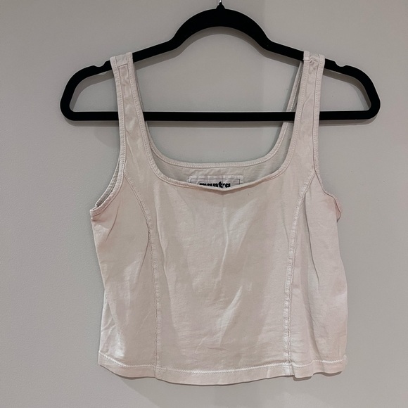 Mantra Off White Crop Tank Top - Picture 1 of 4